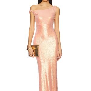 Revolve Superdown Tianna Pink Champagne Gown XS